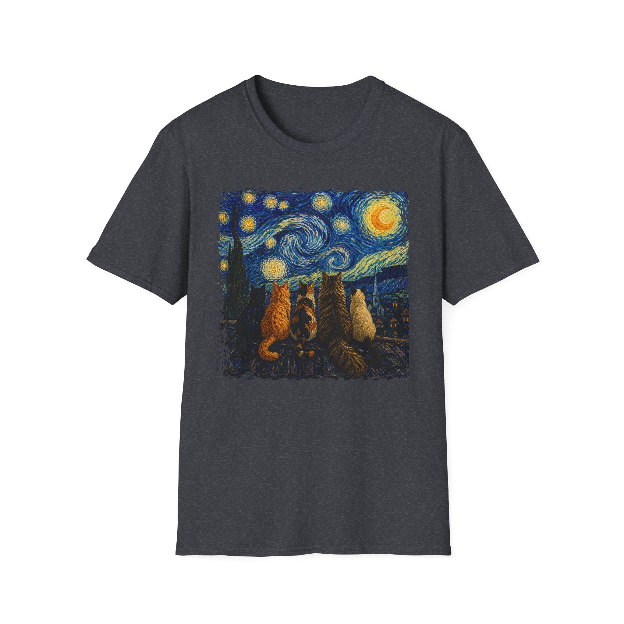 Starry Night, 5 Cats T-Shirt