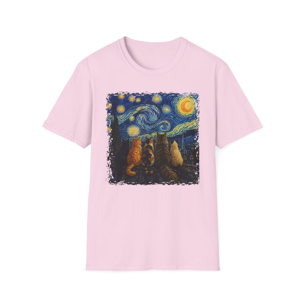 Starry Night, 5 Cats T-Shirt