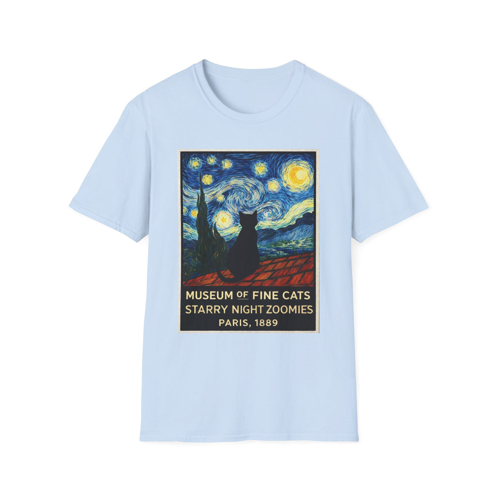 Museum Of Fine Cats, Starry Night Zoomies Poster T-Shirt