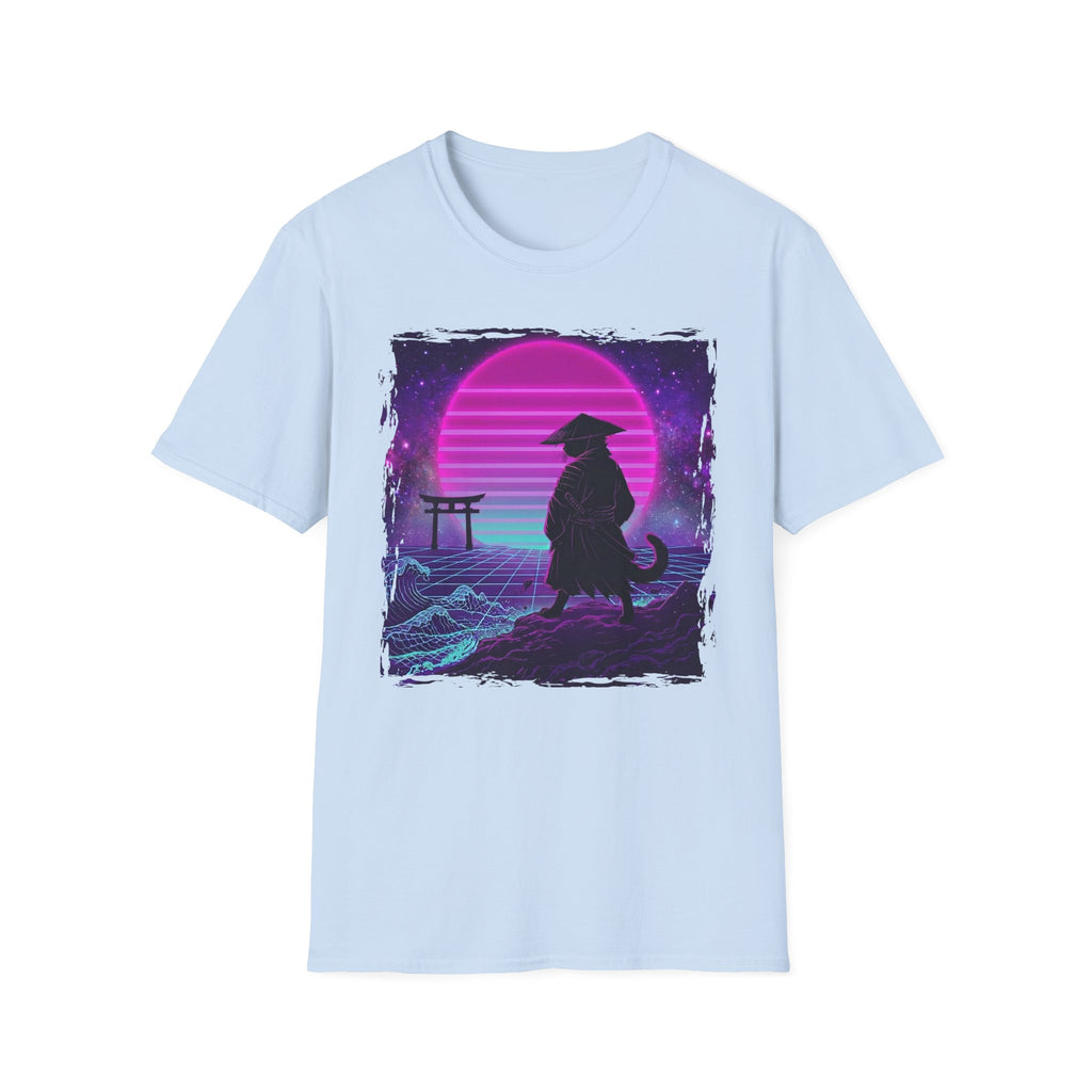 Cat Samurai Synthwave T-Shirt