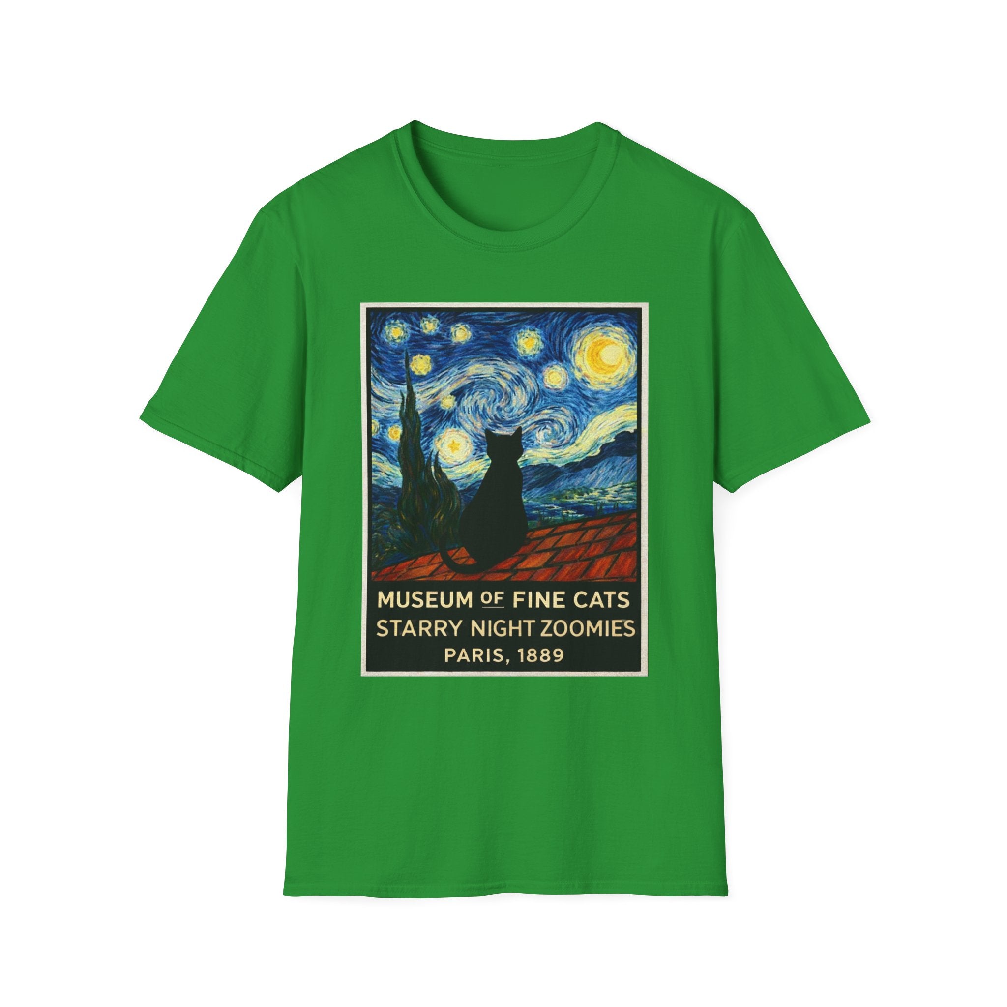 Museum Of Fine Cats, Starry Night Zoomies Poster T-Shirt