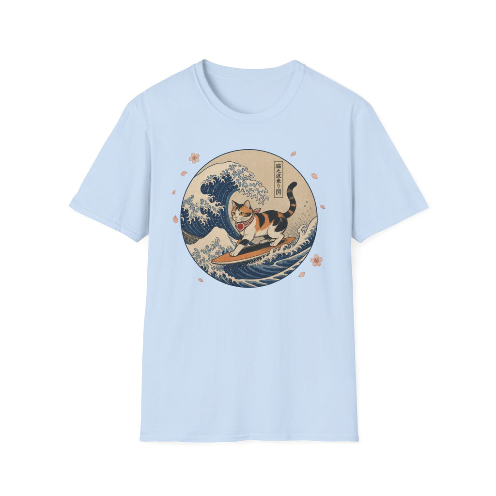 Cat Surfing The Great Wave off Kanagawa T-Shirt