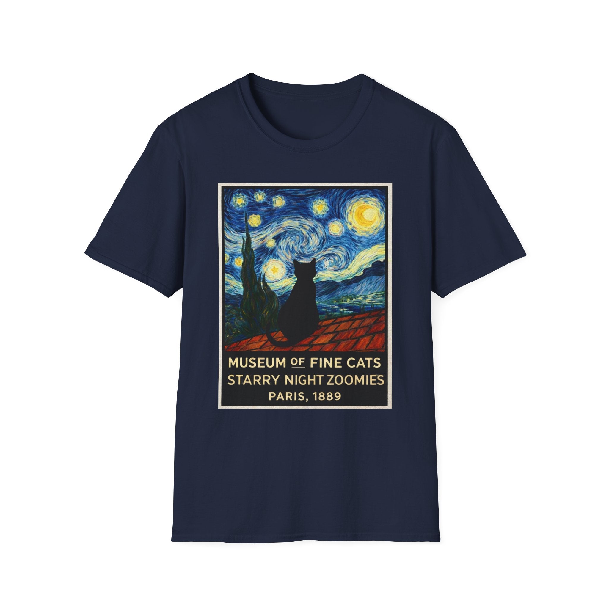 Museum Of Fine Cats, Starry Night Zoomies Poster T-Shirt