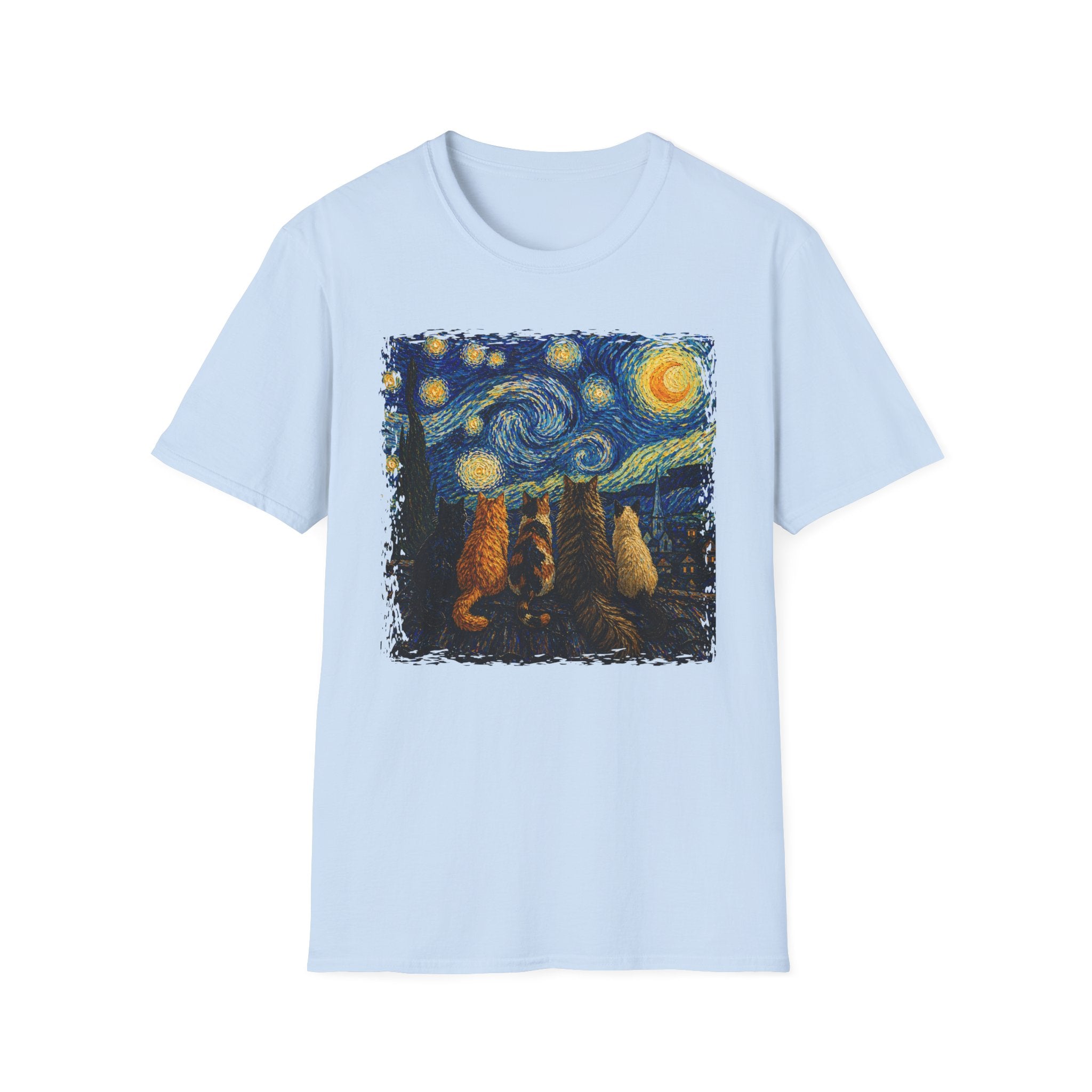 Starry Night, 5 Cats T-Shirt