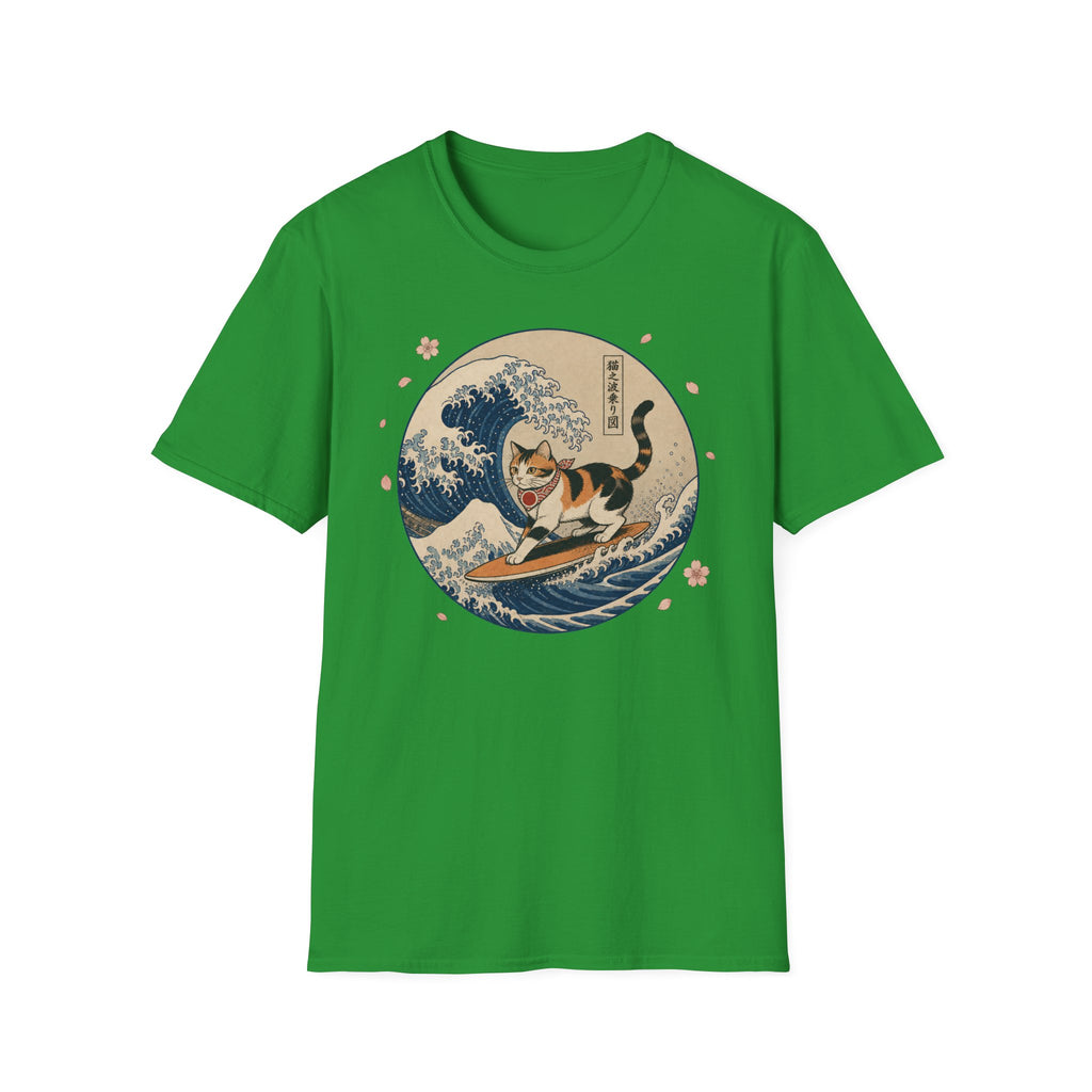 Cat Surfing The Great Wave off Kanagawa T-Shirt