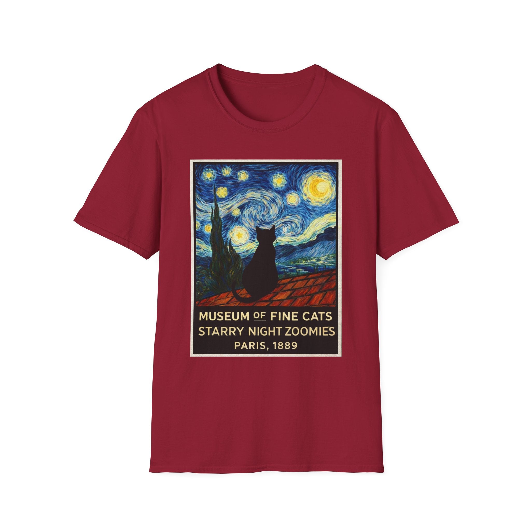 Museum Of Fine Cats, Starry Night Zoomies Poster T-Shirt