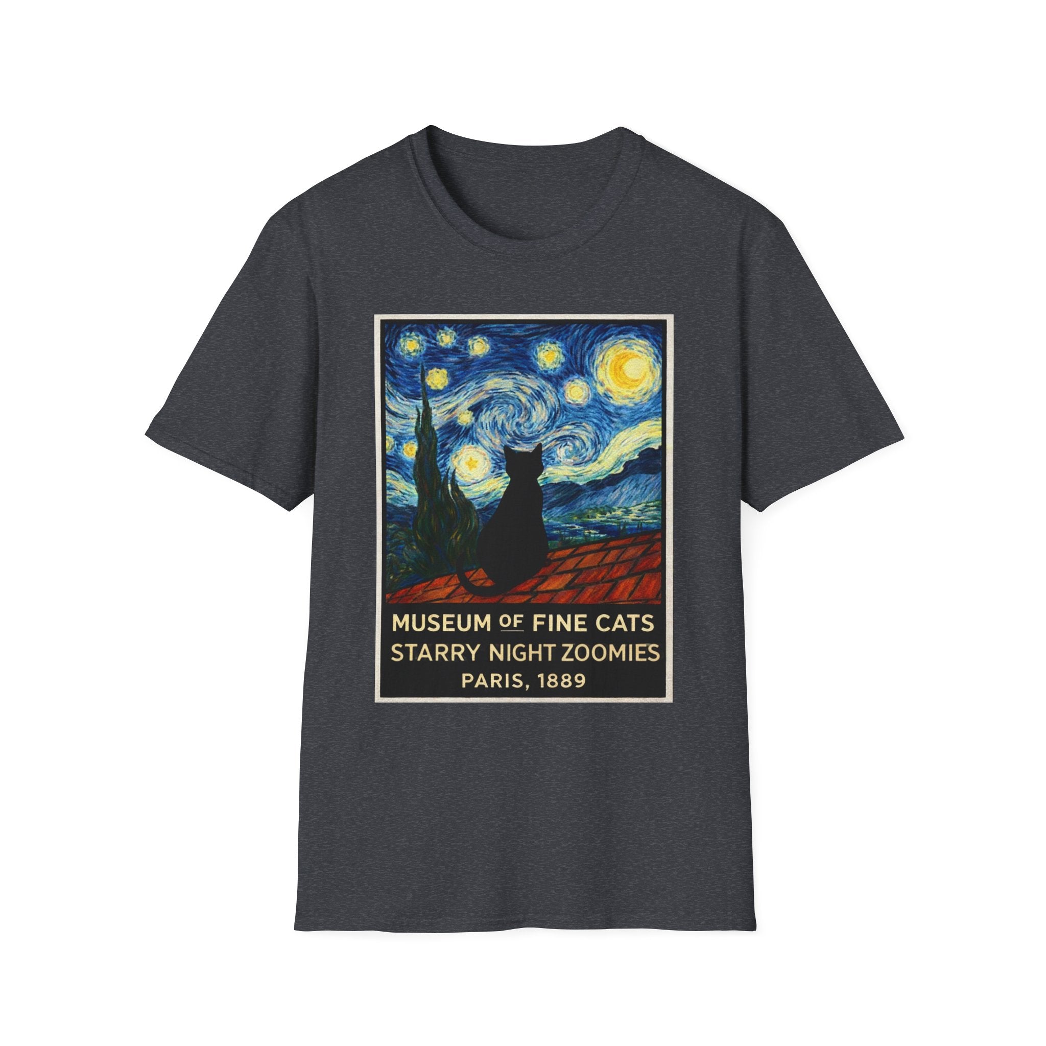 Museum Of Fine Cats, Starry Night Zoomies Poster T-Shirt