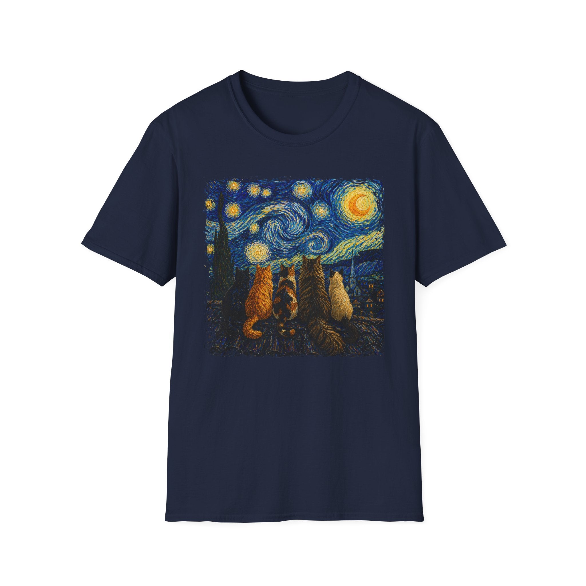 Starry Night, 5 Cats T-Shirt