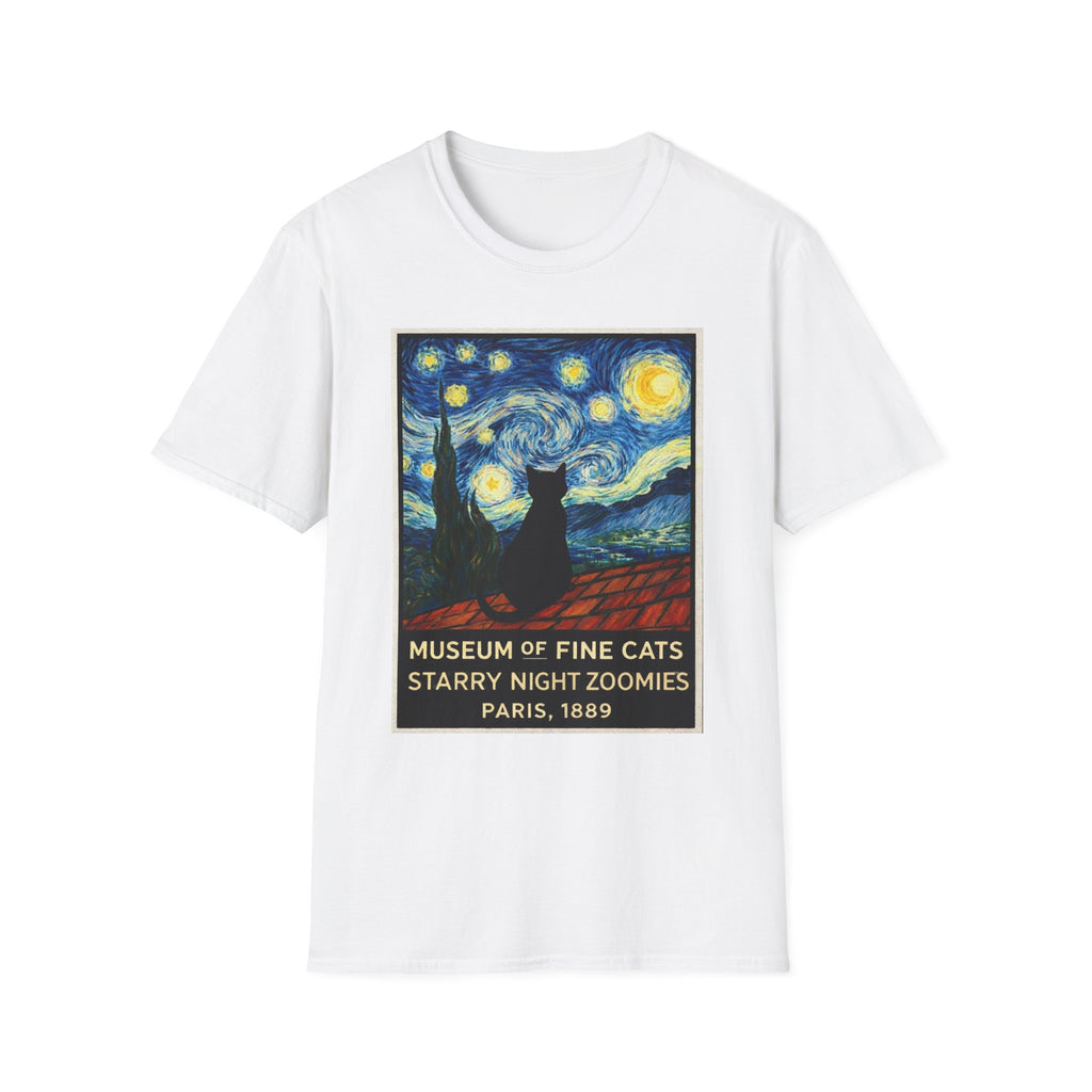 Museum Of Fine Cats, Starry Night Zoomies Poster T-Shirt
